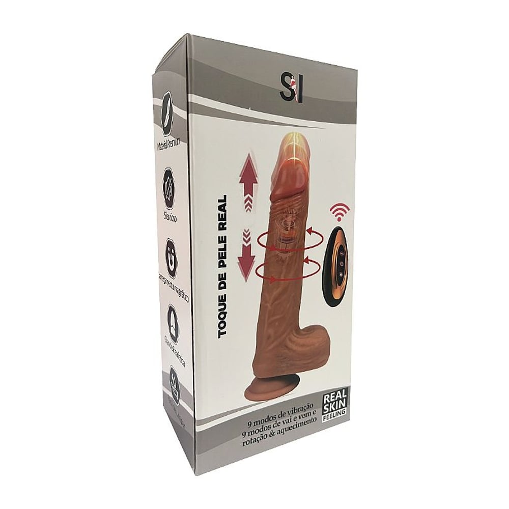 Pênis Realístico Em Silicone Líquido Com Vai E Vem Rotativo E Aquecimento 22 X 4 Cm Si Vibe Toys