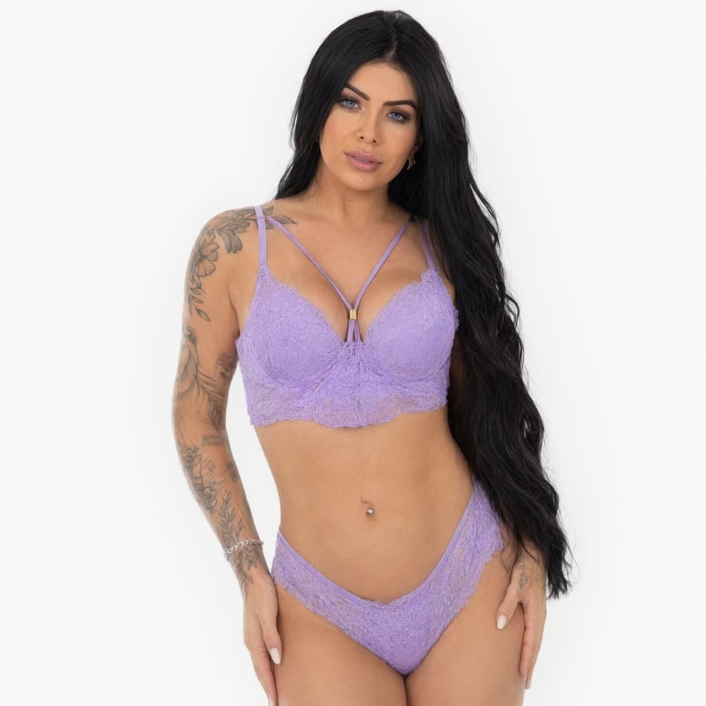 Conjunto Strappy Paula Com Renda Patitex