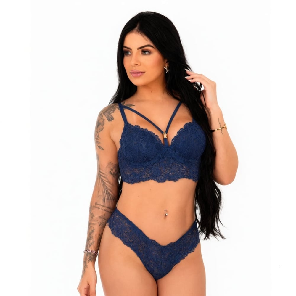 Conjunto Strappy Paula Com Renda Patitex