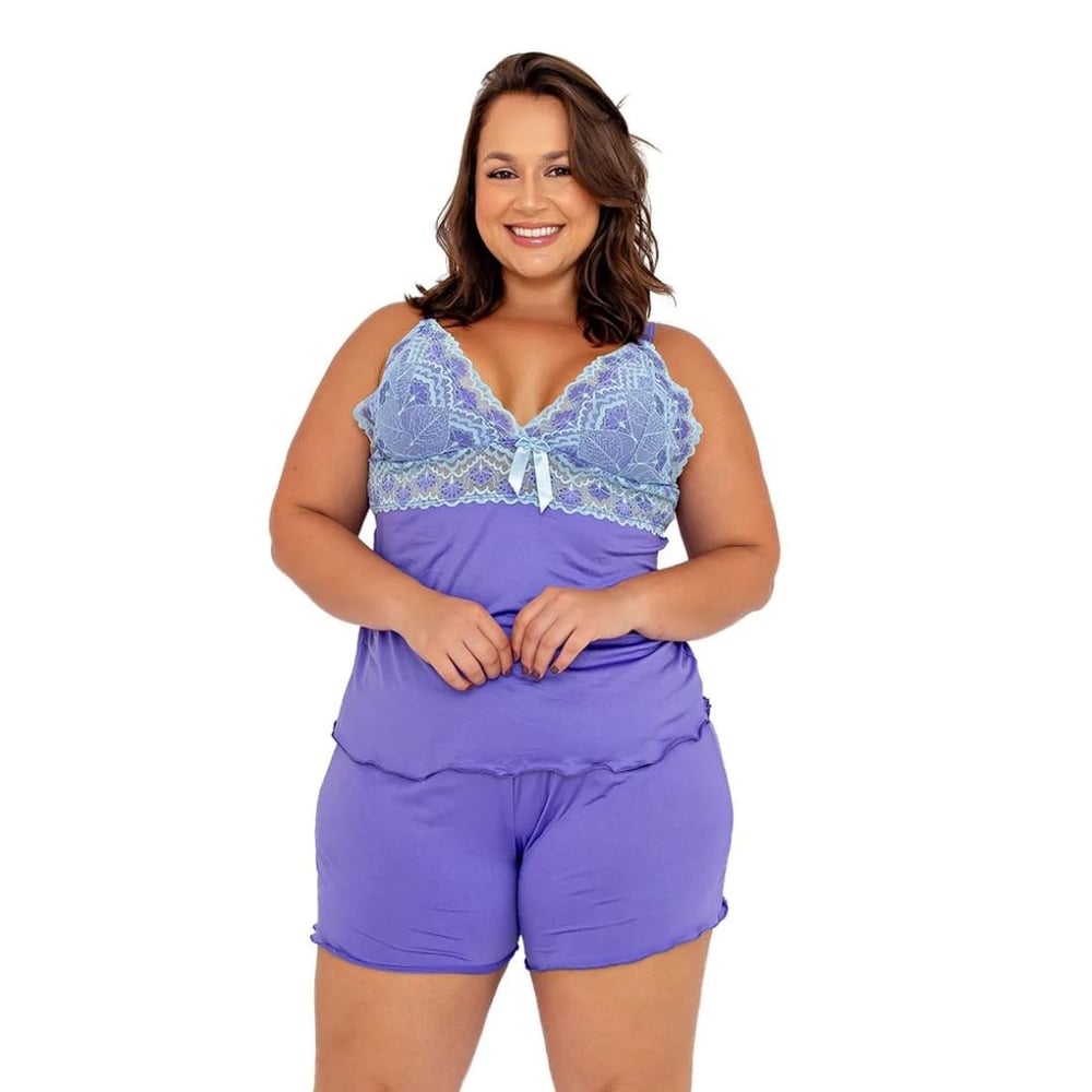 Baby Doll Plus Size Bicolor Rendado Patitex