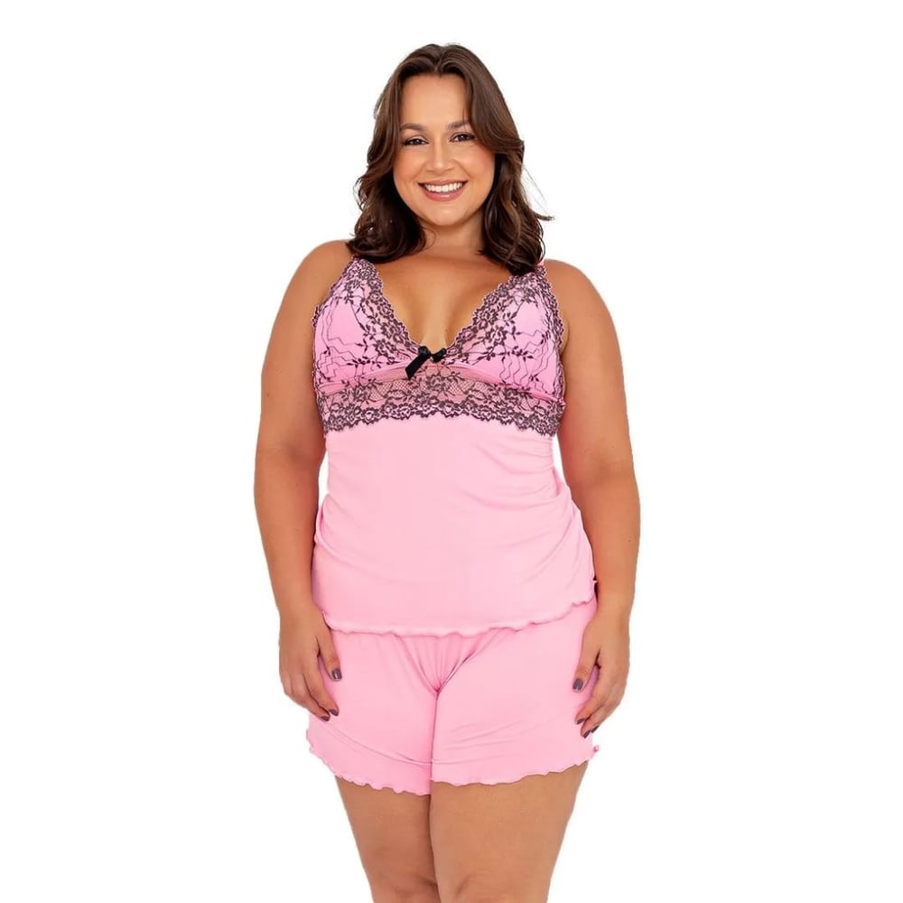 Baby Doll Plus Size Bicolor Rendado Patitex
