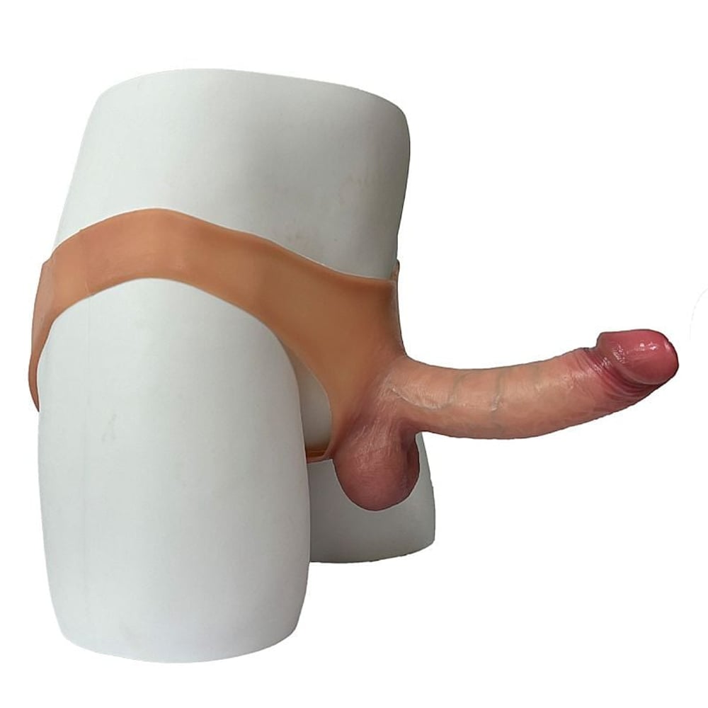 Capa Peniana Com Cinta Em Silicone Líquido Real Skin Feeling 19,5 X 5,0 Cm Si Vibe Toys