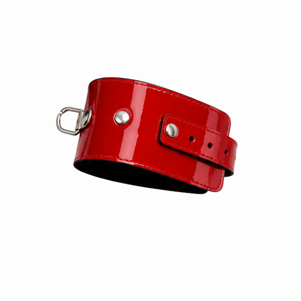 Algema Bracelete Verniz Com Chicote Dominatrix