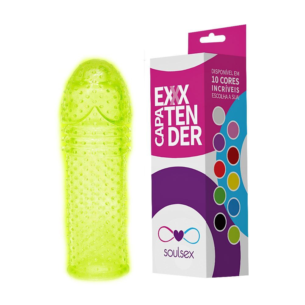 Capa Peniana Extender Fosforescente 15cm Soulsex | Loja Do Desejo Sex Shop