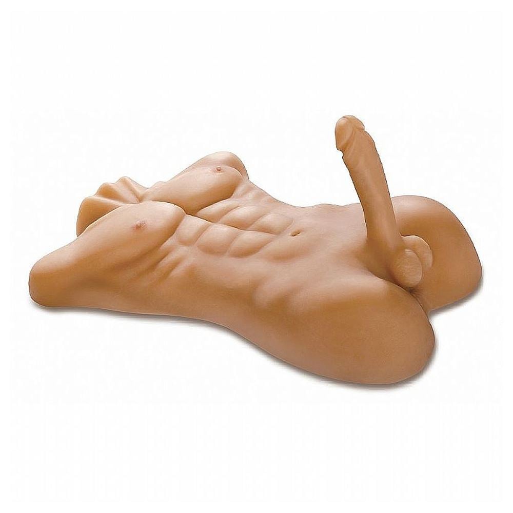 Masturbador Homem Meio Corpo Com Penis Em Cyberskin Articulável Sexy Import