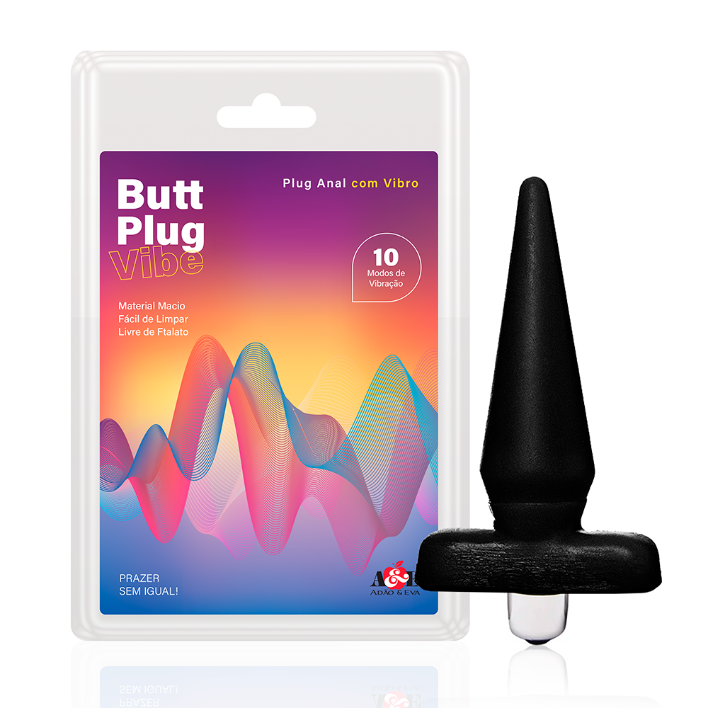 Plug Anal Iniciante com Vibro 10 Modos 9,5cm x 3cm Plug Anal Iniciante com Vibro 10 Modos 9,5cm x 3cm