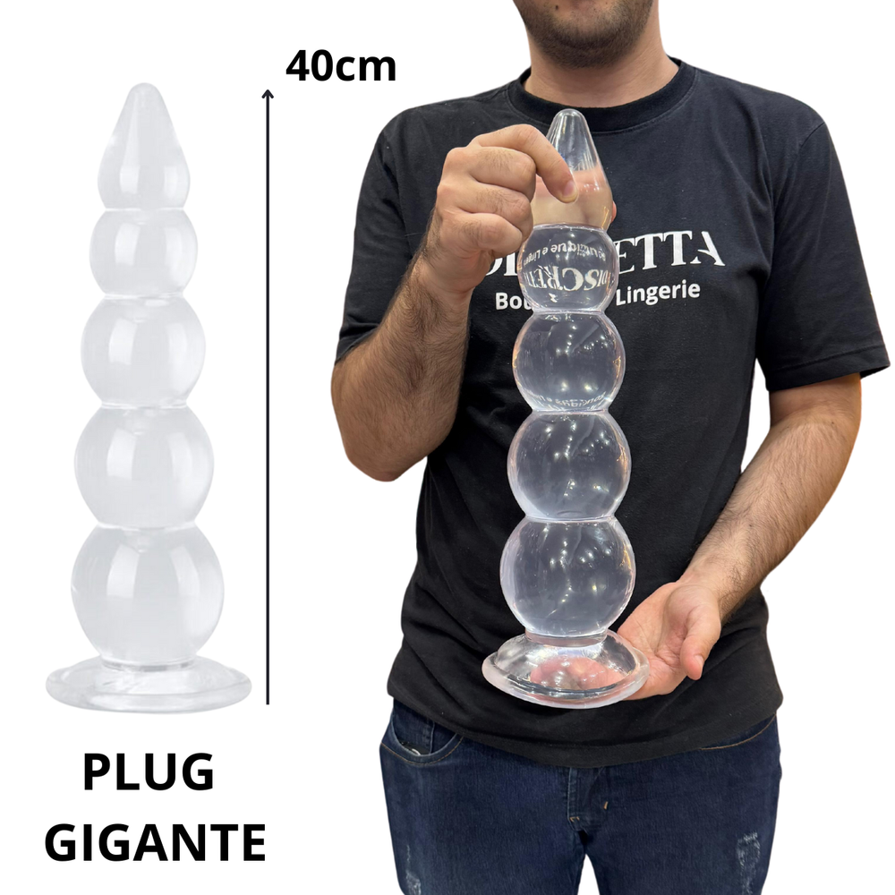 Plug Anal Escalonado Gigante com Ventosa 40cm