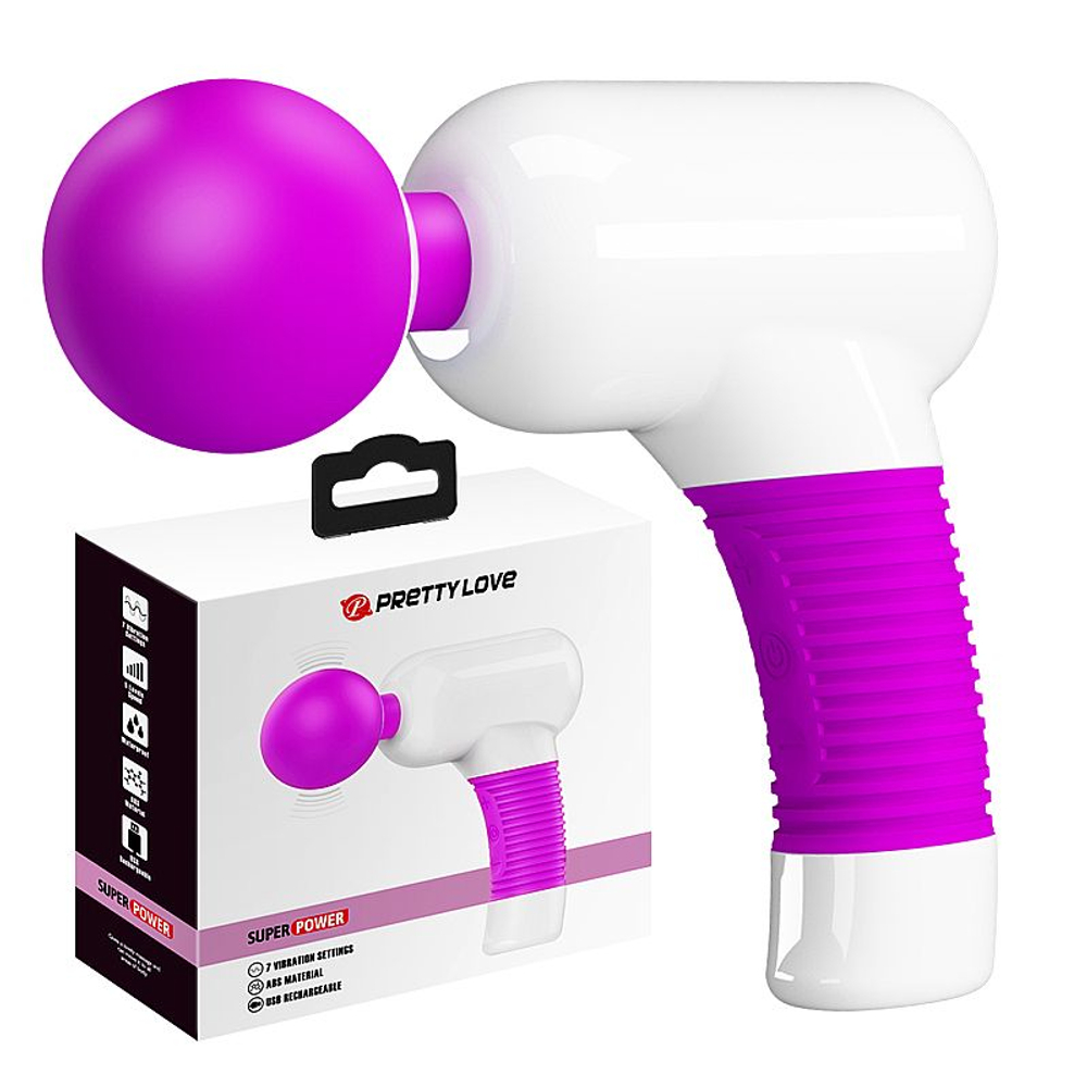 SUPER POWER MASSAGEADOR TIPO VARINHA MÁGICA - RECARREGÁVEL COM 7 VIBRAÇÕES