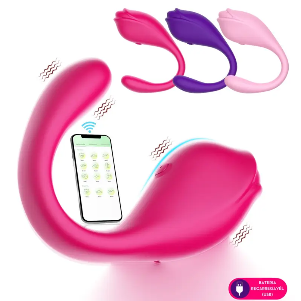 VIBRADOR CASAL POR APLICATIVO MLPP2026 COR ROXO