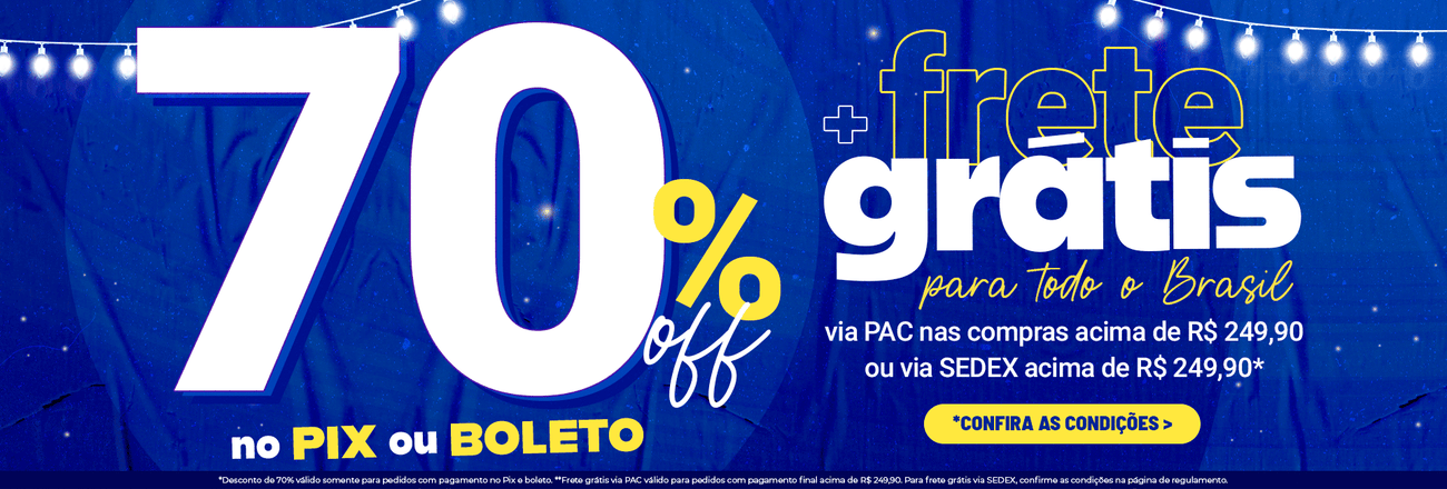 70% OFF pix ou boleto + PAC 249