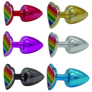 Plug Anal Pride Colors Coração Hard