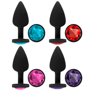 Plug Anal Diamond Colors Aveludado Preto Delicious