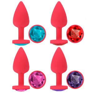 Plug Anal Diamond Colors Aveludado Vermelho Delicious