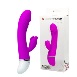 Vibrador Ponto G David Com Estimulador Clitoriano 30 Vibrações Pretty Love