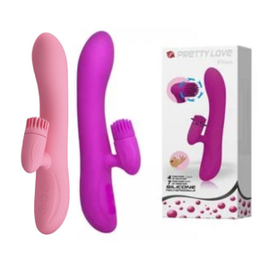 Vibrador Ponto G Com Chris Com Estimulador Clitoriano Rotativo 7 Vibrações Pretty Love