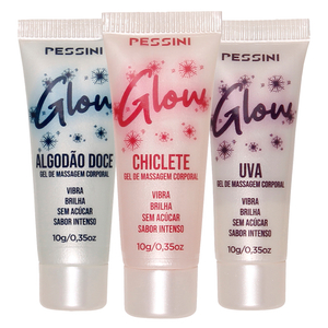 Glow Gel Vibrador Líquido Beijável Com Glitter 10g Pessini 