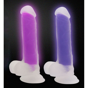 Prótese Lumineux Dildo Gode Realístico Translúcido Flexível Brilha Na Luz Negra Nv Toys