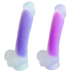 Prótese Lumineux Dildo Gode Realístico Translúcido Flexível Brilha Na Luz Negra Nv Toys