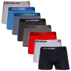 Cueca Boxer Em Microfibra Listras Giz Nawes