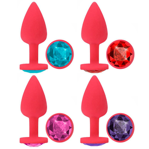 Plug Anal Diamond Colors Aveludado Vermelho Delicious