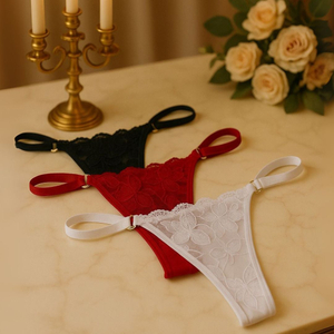 Calcinha Fio Dental Tule Bordado Flowers Mil Toques