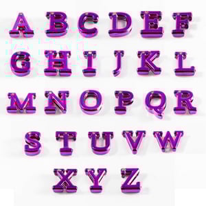 Letras Para Personalizar Em Plástico Abs Lilás Hard