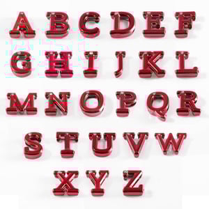 Letras Para Personalizar Em Plástico Abs Vermelha Hard