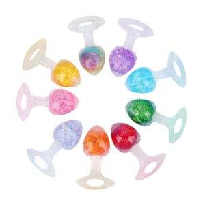 Plug Anal Diamante Médio Em Silicone Com Esfera De Vidro Interno