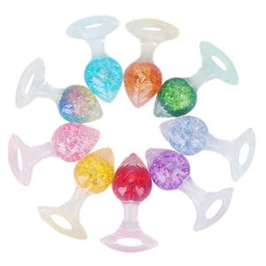 Plug Anal Coração Médio Em Silicone Com Esfera De Vidro Interno