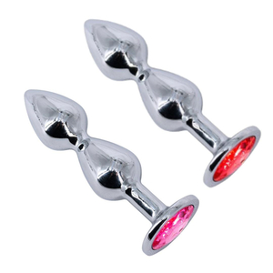 Plug Anal Escalonado Em Aço Com Pedra Na Base Vibe Toys