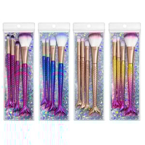 Kit 4 Pincéis Sereia Makeup Delicado Vibe Toys