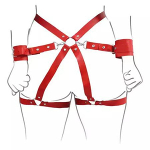 Harness Para Cintura Em X Com Par De Algemas Brasil Fetiche