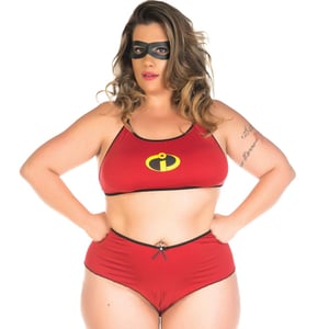 Mini Fantasia Plus Size Mulher Incrivel Pimenta Sexy