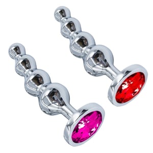 Plug Anal Esferas Em Aço Com Pedra Na Base Vibe Toys