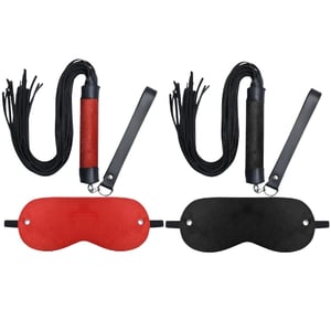 Chicote Dominatrix 24 Tiras 40cm E Venda E Pelúcia  Dominatrix