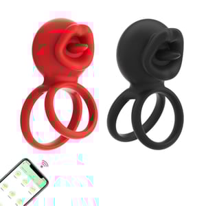Anel Peniano Duplo Lip Ring Com 9 Vibrações E Controle Por Aplicativo