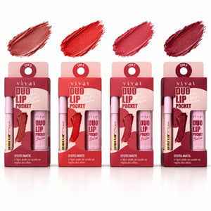 Duo Lip Pocket Lápis Labial E Batom Efeito Matte Vivai