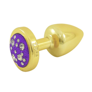 Plug Anal Less Dourado Médio Cravejado Hard