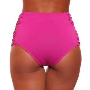 Calcinha Biquini Alta Drapeada Lateral Pink Lingerie