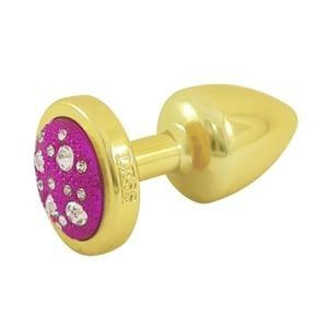 Plug Anal Less Dourado Grande Cravejado Hard