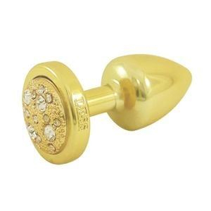 Plug Anal Less Dourado Grande Cravejado Hard