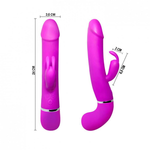 Vibrador Ejaculador Com Estimulador Clitoriano E 12 Modos De Vibração