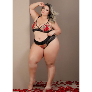 Conjunto Plus Size Mirna Em Tule Sensual Tallyta Moda Apimentada