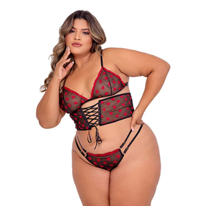 Conjunto Plus Size Amor Ardente Em Tule Tallyta Moda Apimentada