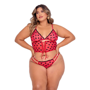 Conjunto Plus Size Amor Ardente Em Tule Tallyta Moda Apimentada