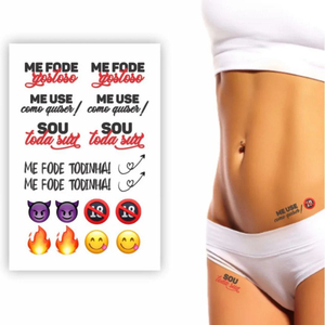 Tatuagem érotica Frases Ousadas Adesiva Delicious