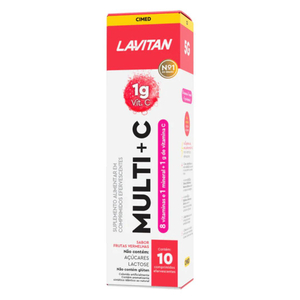 Lavitan Multi C Frutas Vermelhas Suplemento Alimentar 10 Comprimidos Efervescentes 5g Cimed