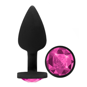 Plug Anal Diamond Colors Aveludado Preto Delicious