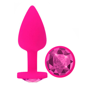 Plug Anal Diamond Colors Aveludado Pink Delicious