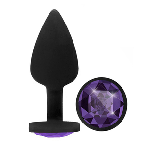 Plug Anal Diamond Colors Aveludado Preto Delicious